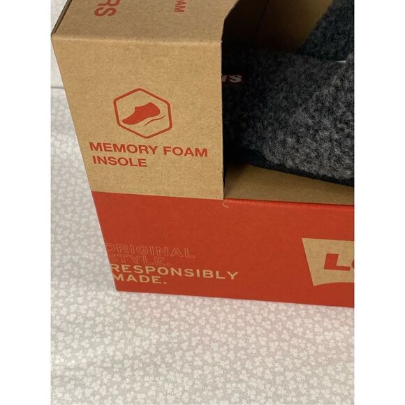 Levi's Men MEDIUM (8-9) Memory Black/Charcoal Foam Slippers - Picture 4 of 12